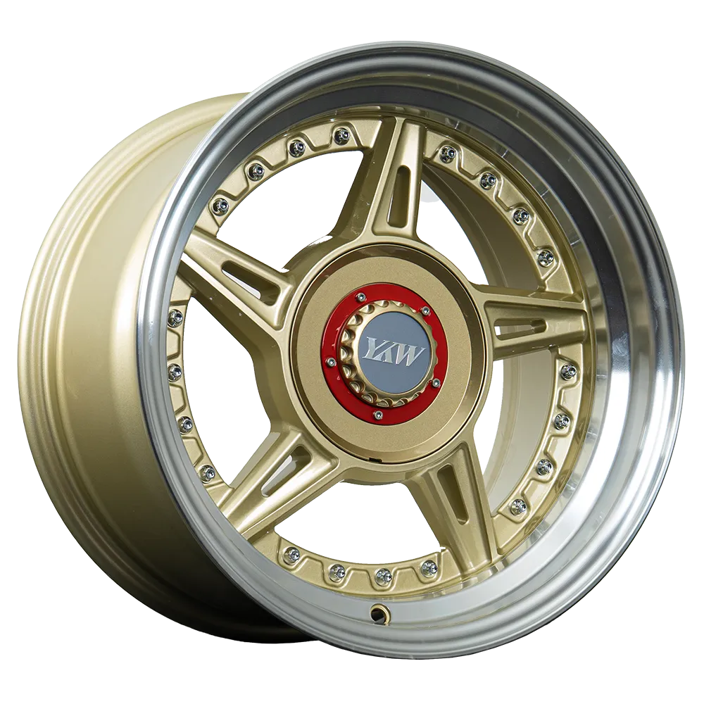 Llantas Aro 15X8.25 5X100 5X114.3 ET15 CB73,1 YKW5663 GOL (Set 4 llantas)